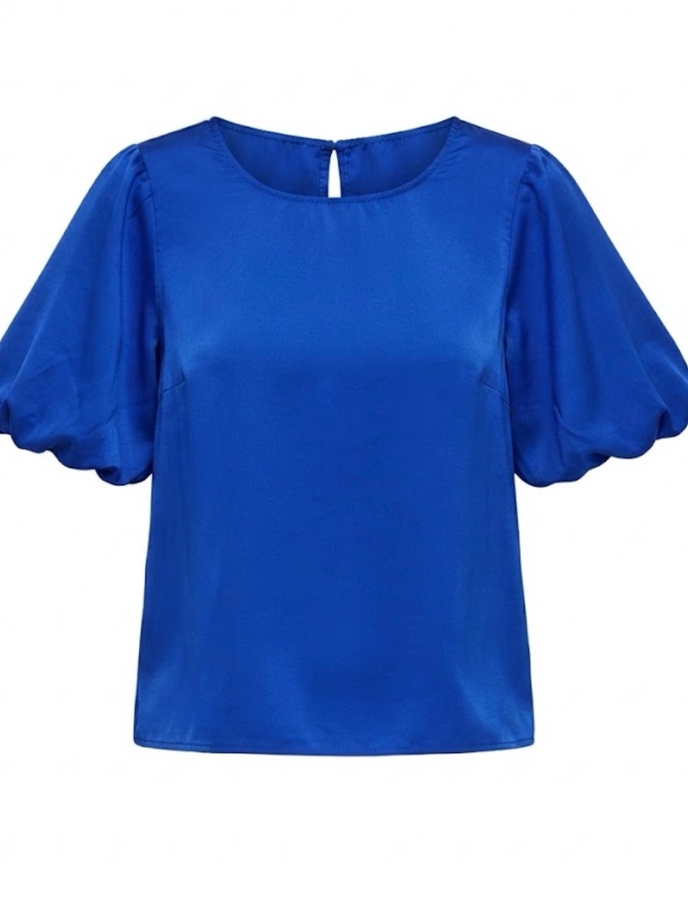 Vince Camuto Royal Blue Satin Puff Sleeve Top